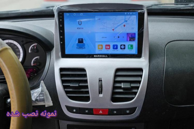 نمونه ی نصب شده ی مانیتور اندرویدی ماشین کوییک وساینا