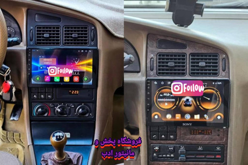 نمونه نصب شده مانیتور اندرویدی ماشین پژو پارس